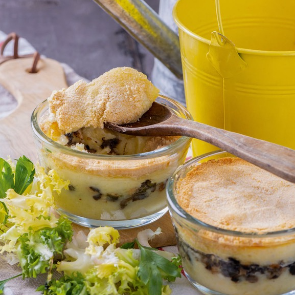 RECETTE PARMENTIER D’ESCARGOTS AU MONT D’OR A L’AIL GRILLÉ